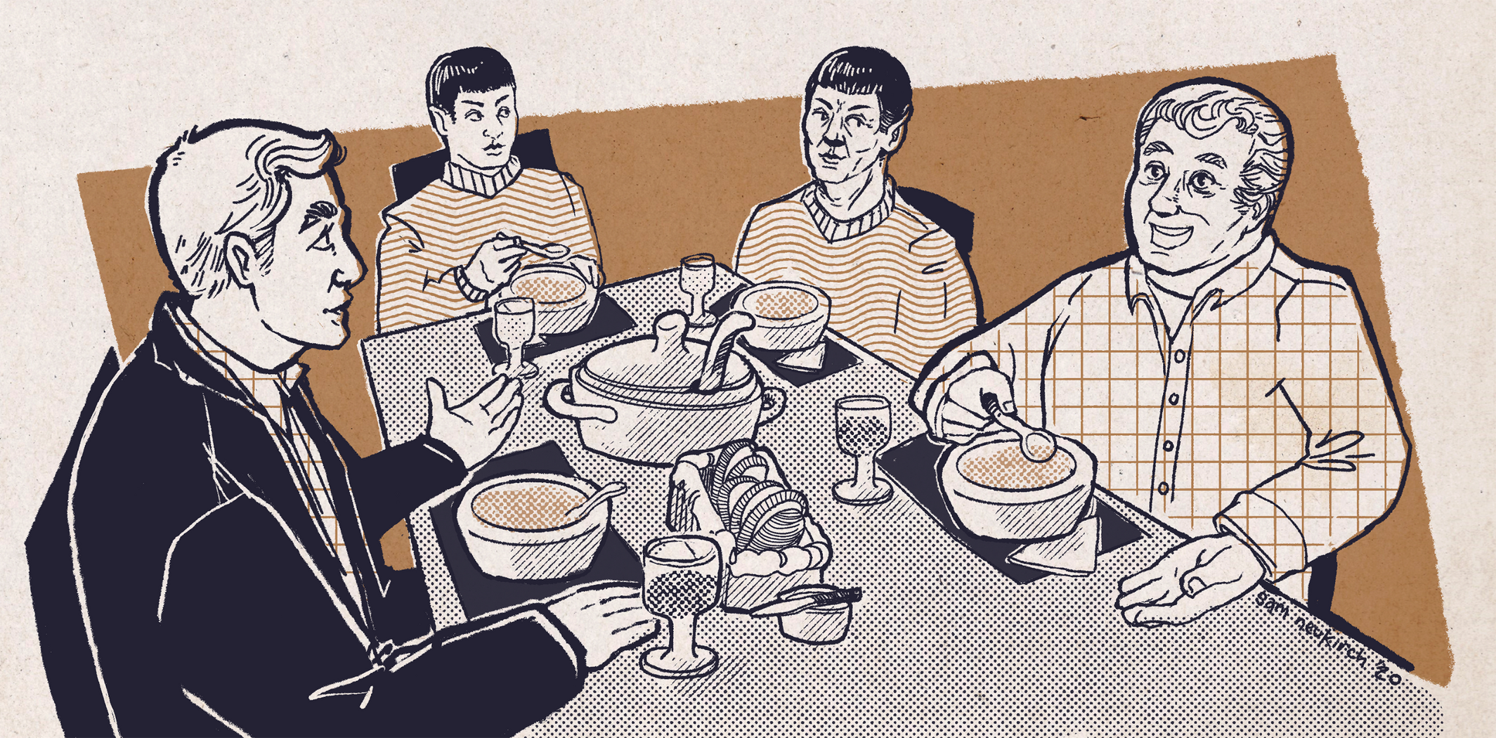 Kirk and Spock from Star Trek (times two)